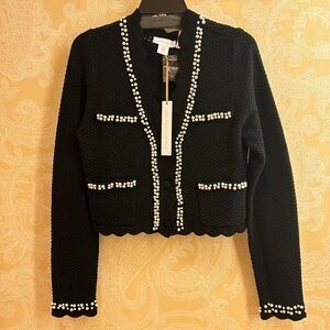NWT House of Harlow 1960 pearl cardigan sweater